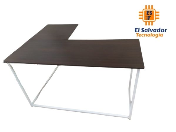 Escritorio en L Secretarial L-2 Estructura blanca Base Zapelly