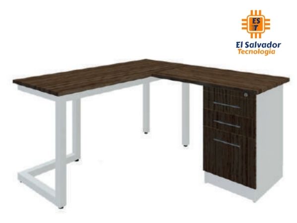 Escritorio Contempo pata en "L" pedestal CNT 14874