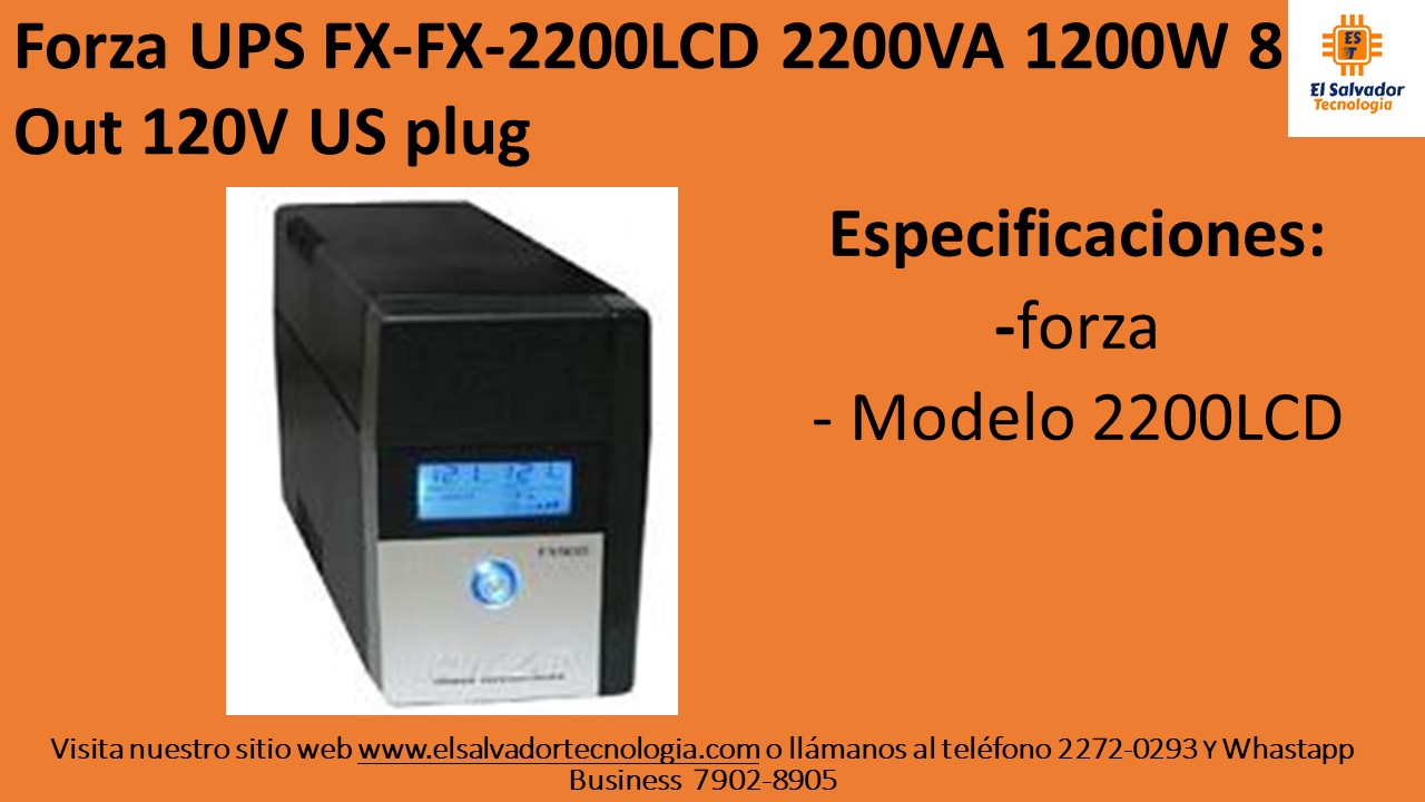 Forza UPS FX- 2200VA 1200W 8 Out 120V US plug - FX-2200LCD - Imagen 2