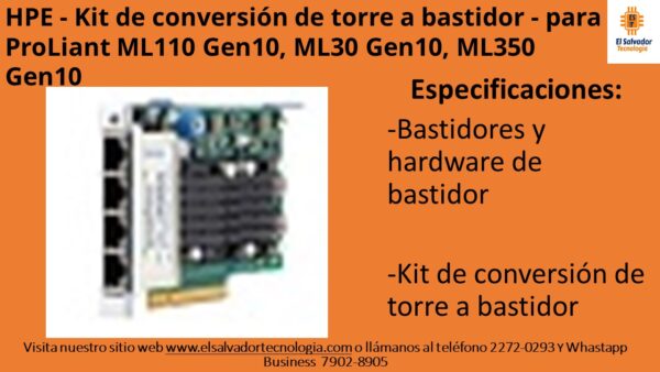 874578-B21-HPE - Kit de conversión de torre a bastidor - para ProLiant ML110 Gen10, ML30 Gen10, ML350 Gen10