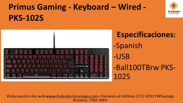 Primus Gaming - Keyboard – Wired -PKS-102S