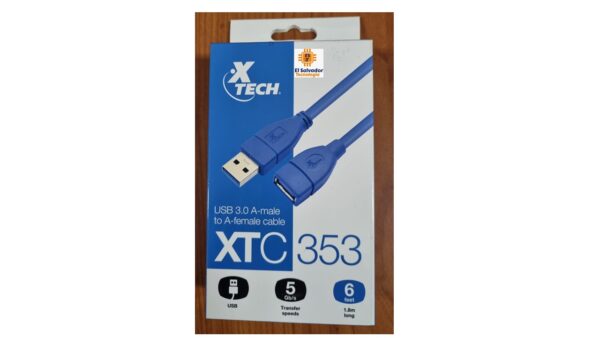 Cable para Extension USB 3.0 A-macho a A-hembra XTC 353 - Ancho 1.80 MT