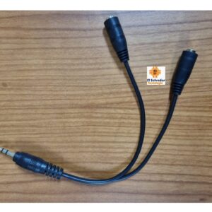 Cable Convertidor de Auriculares y Audifonos Conexion 3.5 mm de 2 Espigas a 1 - Espigas (Ideal para Laptops y PC-Recientes)