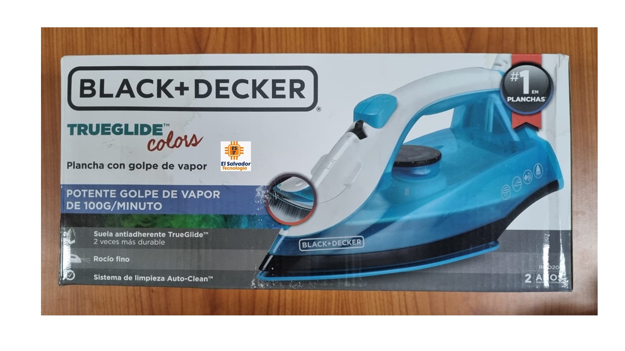 Plancha Black+Decker - Suela Antiadherente - Rocio Fino - Tamaño Mediano - Azul Marino