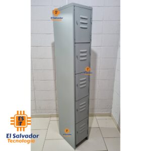 Locker Metalico CNT de-5 Puertas - Altura 1.80 Mt - Color Gris- 1.80 Mt Alto x 0.38 Profundidad x 0.28 Frente-Ancho