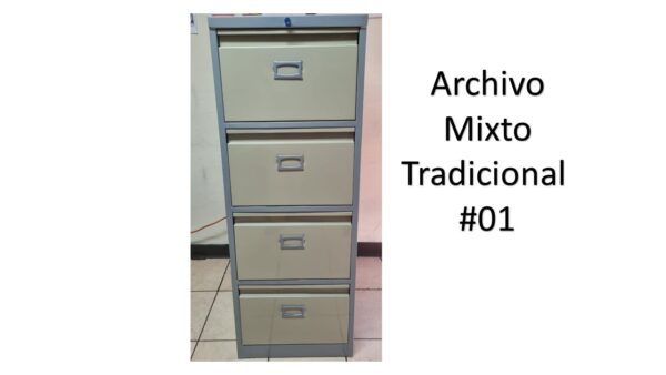 Archivo Metalico de 4 Gavetas -JNX - Exclusivo - Mixto Tradicional #01