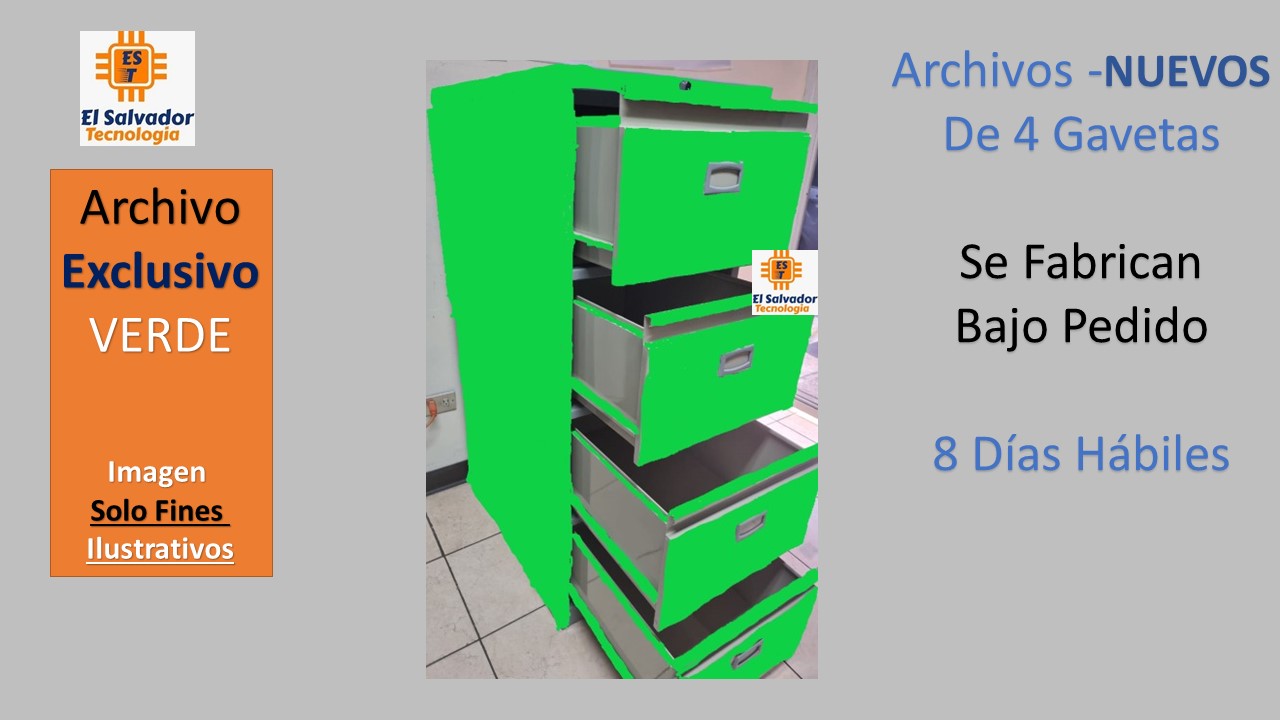 Archivo Metalico de 4 Gavetas -JNX - Exclusivo - VERDE