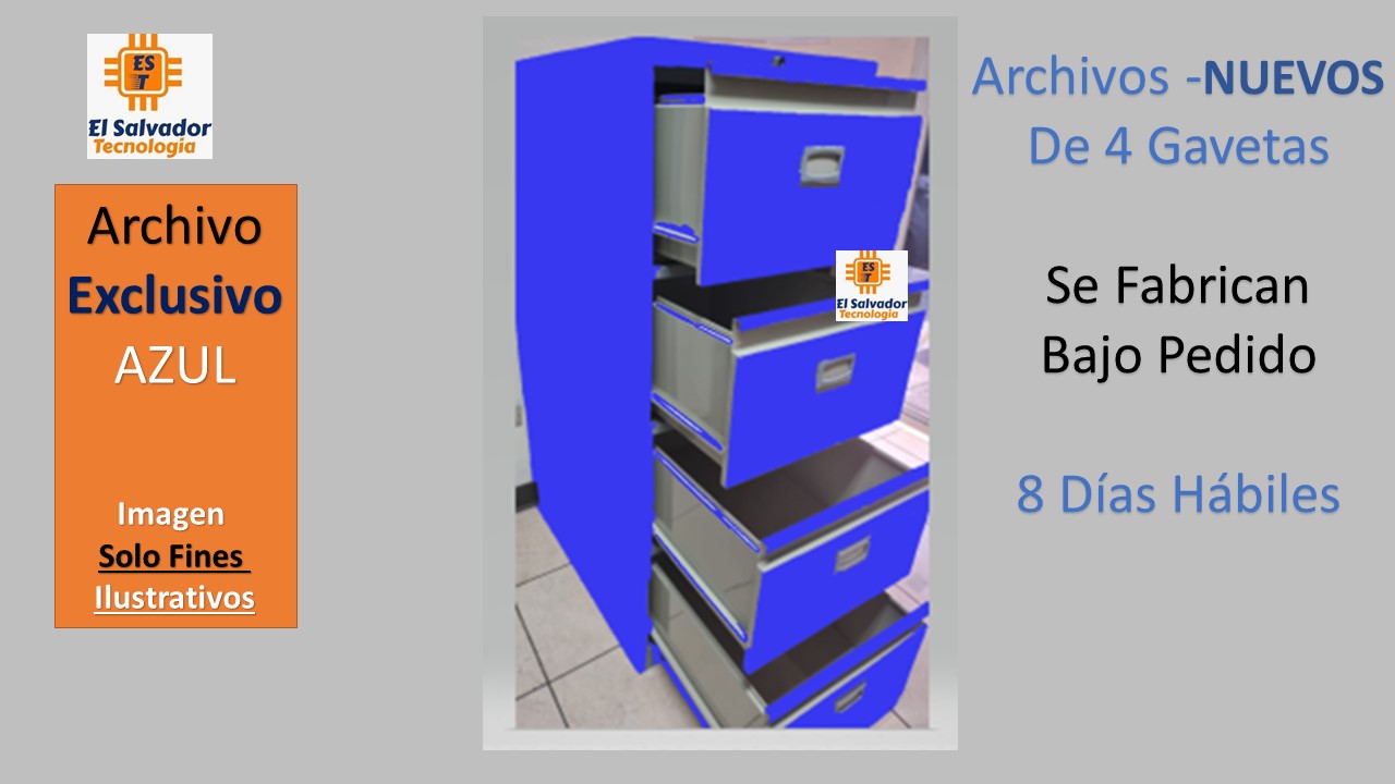 Archivo Metalico de 4 Gavetas -JNX - Exclusivo - Azul