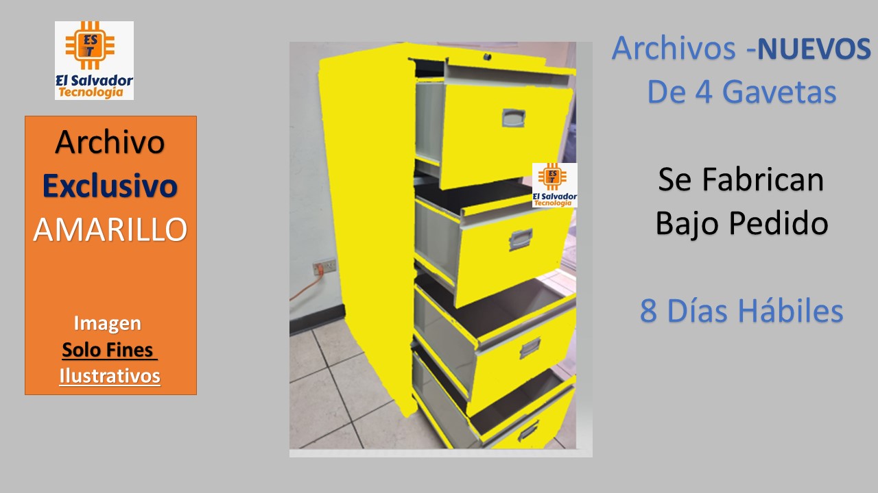 Archivo Metalico de 4 Gavetas -JNX - Exclusivo - AMARILLO