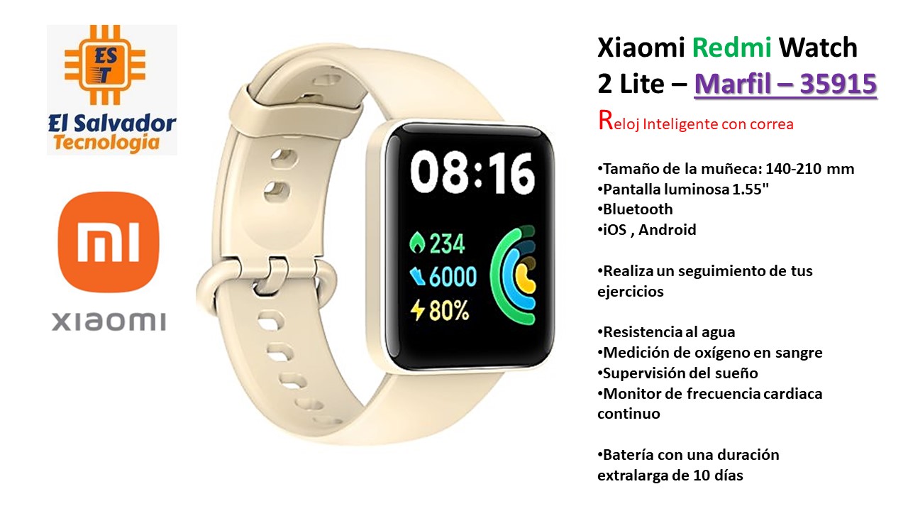  Xiaomi Mi Watch 2 Lite Negro 1.55'' Frecuencia