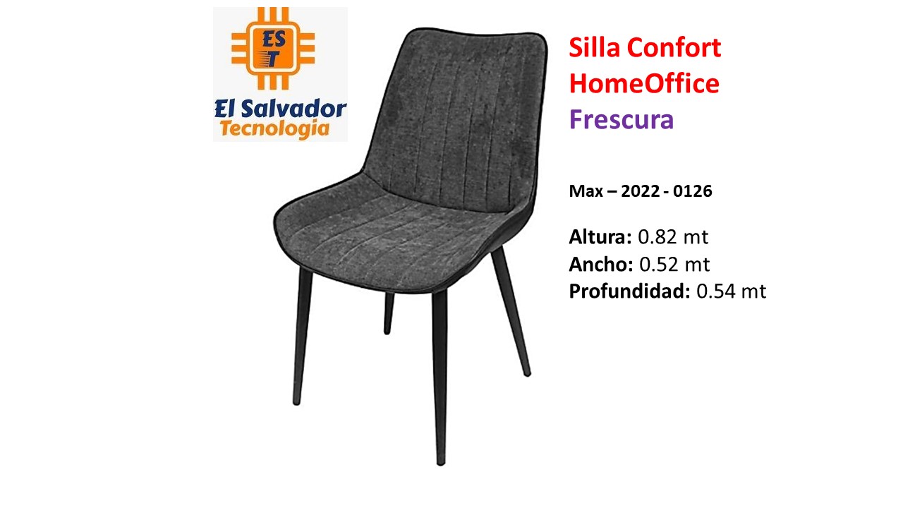 Silla Confort HomeOffice - Frescura - Max–2022-0126 - Altura 0.82 mt - Ancho 0.52 mt - Profundidad 0.54 mt
