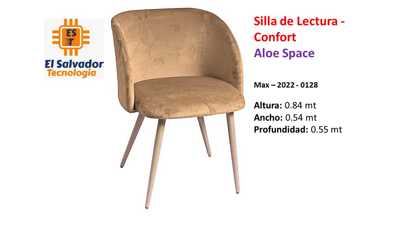 Silla de Lectura - Confort Aloe Space - Max–2022-0128 - Altura 0.84 mt - Ancho 0.54 mt - Profundidad 0.55 mt