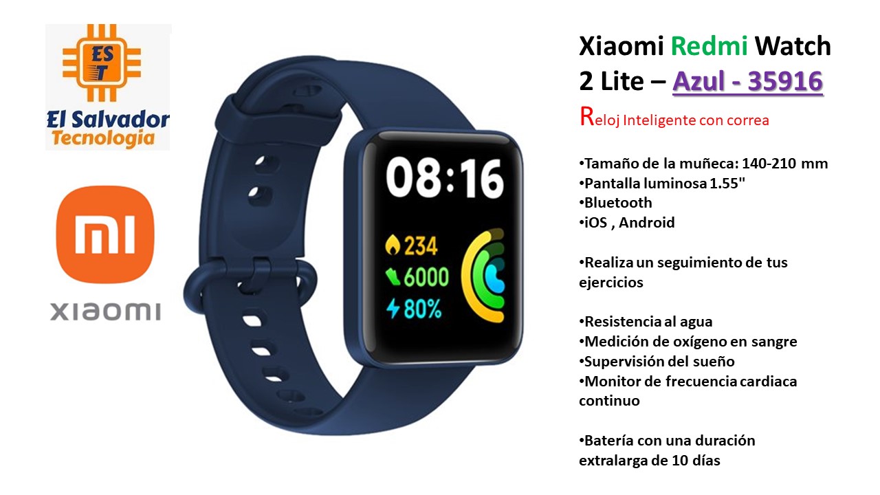 Xiaomi Mi Watch Lite 2 Reloj Inteligente Smartwatch - Azul XIAOMI