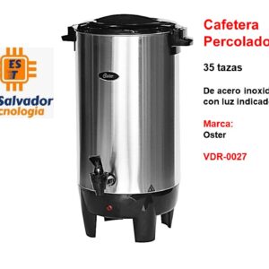 Cafetera Percoladora - 35 tazas - De acero inoxidable - Con Luz indicadora - Marca - Oster - VDR-0027