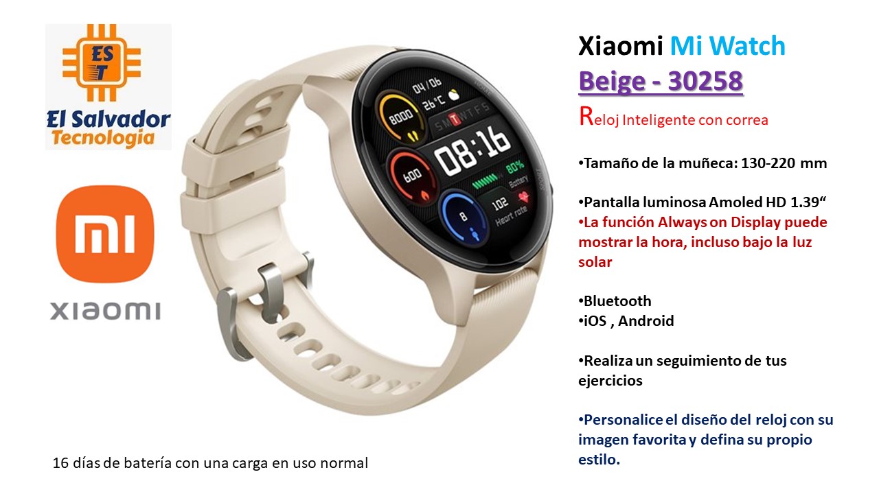 XIAOMI MI Watch - smartwatch - reloj inteligente - beige