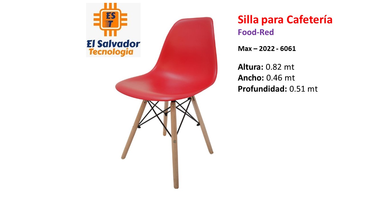 Silla para Cafetería Food-Red - Max– 2022-6061 - Altura  mt - Ancho   mt - Profundidad 