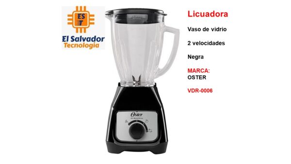 Licuadora Vaso de vidrio 2 velocidades Negra MARCA - OSTER VDR-0006