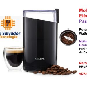 Molino Eléctrico Para Café - Potencia 200 Watts - Muele 3 Oz de Granos - Para 12 Tazas de Café - Marca - KRUPS - VDR-00130