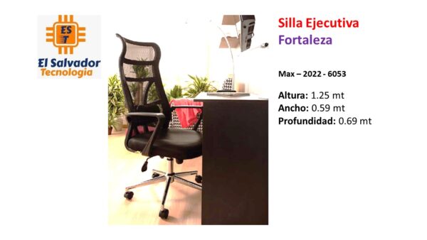 Silla Ejecutiva Fortaleza - Max–2022-6053 - Altura 1.25 mt - Ancho 0.59 mt - Profundidad - 0.69 mt