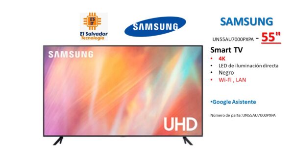 Pantalla Smart Tv- SAMSUNG UN55AU7000PXPA - 4k - 55 Pulgadas