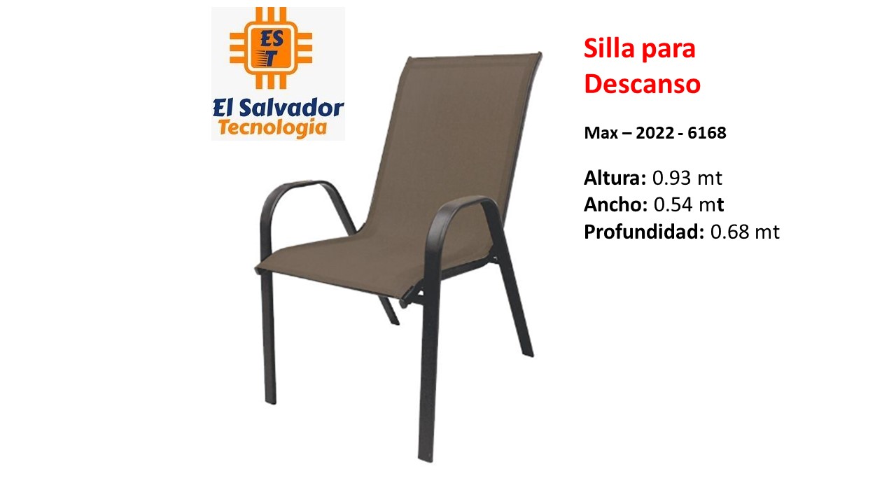 Silla para Descanso Max – 2022 - 6168 Altura - 0.93 mt Ancho - 0.54 mt - Profundidad - 0.68 mt