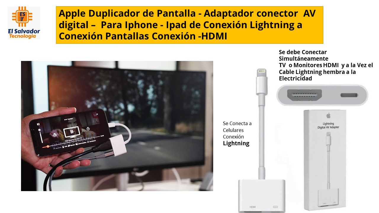 Apple Duplicador de Pantalla - Adaptador conector AV digital