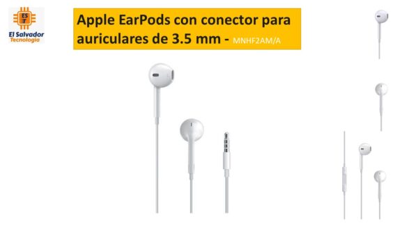Apple EarPods con conector para auriculares de 3.5 mm - MNHF2AM A