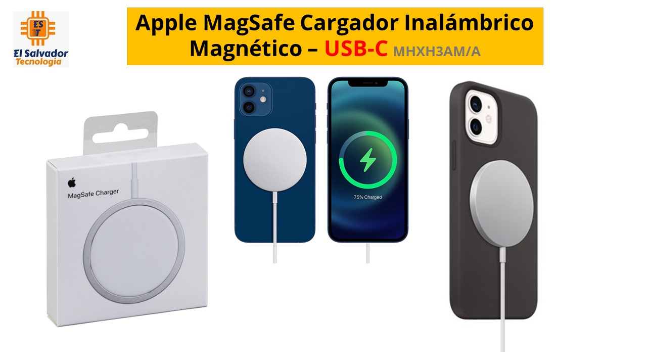 Apple - Cargador MagSafe, cargador inalámbrico con capacidad de carga  rápida, cargador para la pared de tipo C, compatible con iPhone y AirPods
