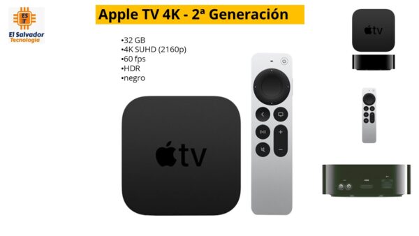 Apple TV 4K - 2da Generacion - 32 GB - Negro - MXGY2LZ A - El Salvador Tecnologia
