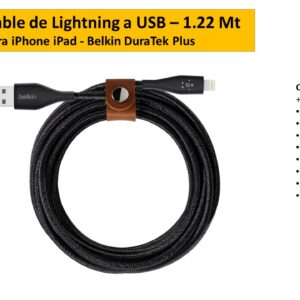 Cable de Lightning a USB – 1.22 Mt - Para iPhone iPad - Belkin DuraTek Plus