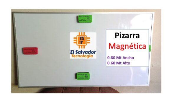 Pizarra Magnetica Blanca - 0.80 Ancho x 0.60 Alto - El Salvador Tecnologia