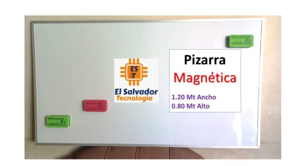Pizarra Magnetica Blanca - 1.20 Ancho x 0.80 Alto - El Salvador Tecnologia
