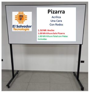 Pizarra Acrilica - Con Rodos - A Una Cara - 1.50 Ancho x 1.00 Alto - El Salvador Tecnologia