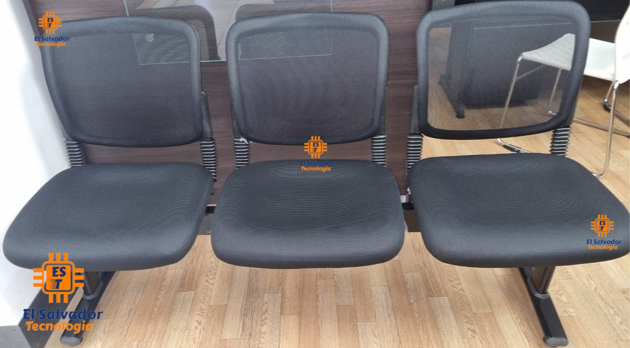 Batería de sillas para visitas con respaldo de malla modelo diana - 1.30 ancho