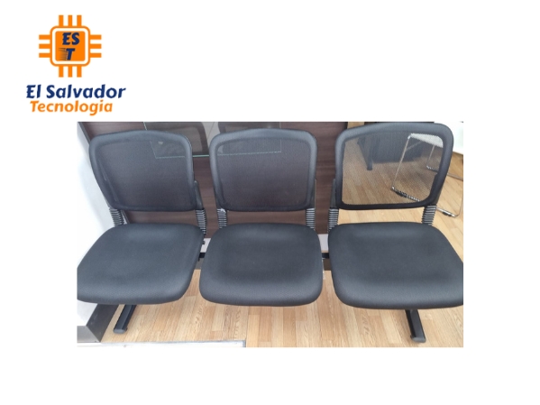 Batería de sillas para visitas con respaldo de malla modelo diana - 1.30 ancho