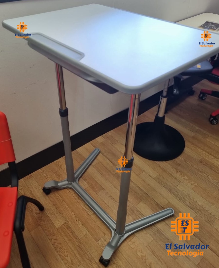 Mesa de trabajo y estudio con pistón de elevación para área de capacitación recepción multifuncional