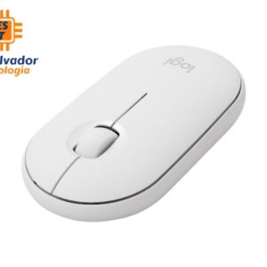 Mouse Logitech Pebble M350 - Bluetooth y receptor inalámbrico 2.4 GHz - color blanco crudo - 910-005770