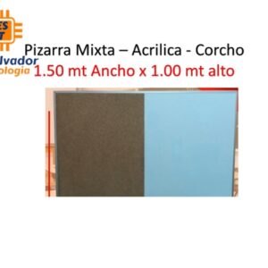 Pizarra Mixta de Corcho y Acrílica - Alto 1.00 x 1.50 Ancho