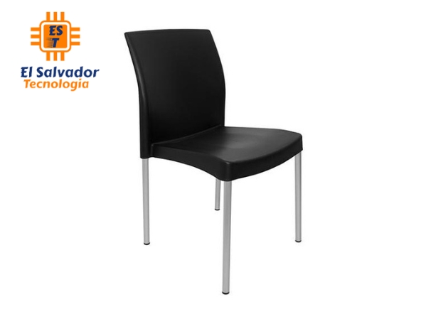 Silla de Espera Sin Brazos Apilable - Color Negro