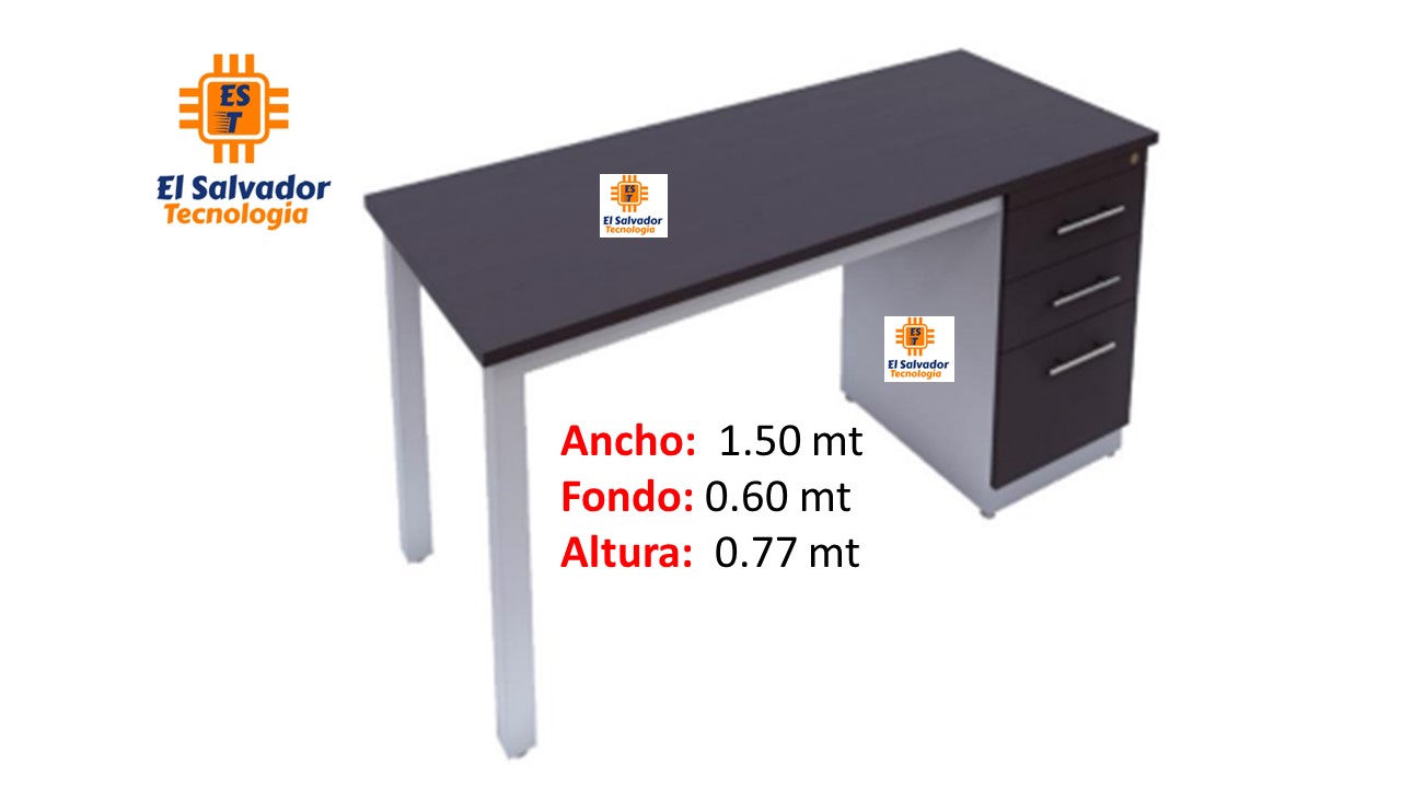 Escritorio de Oficina Moderno - Modular Lineal - CNT 31412 - 1.50 Ancho x 0.60 Profundidad x 0.77 Altura