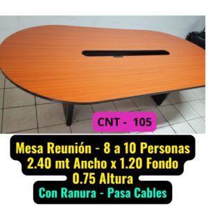 Mesa de Reunion de 8 a 10 Personas Color haya con Ranura Pasacables El Salvador Tecnologia cnt 105
