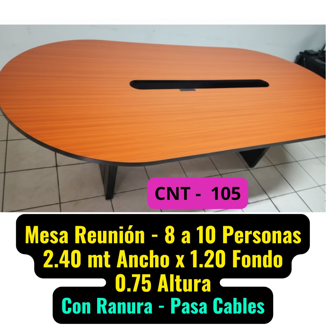 Mesa de Reunion de 8 a 10 Personas Color haya con Ranura Pasacables El Salvador Tecnologia cnt 105