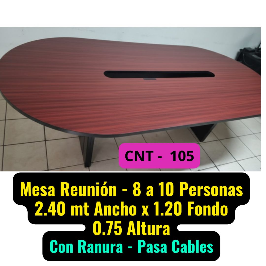 Mesa de Reunion de 8 a 10 Personas Color zapelly con Ranura Pasacables El Salvador Tecnologia cnt 105