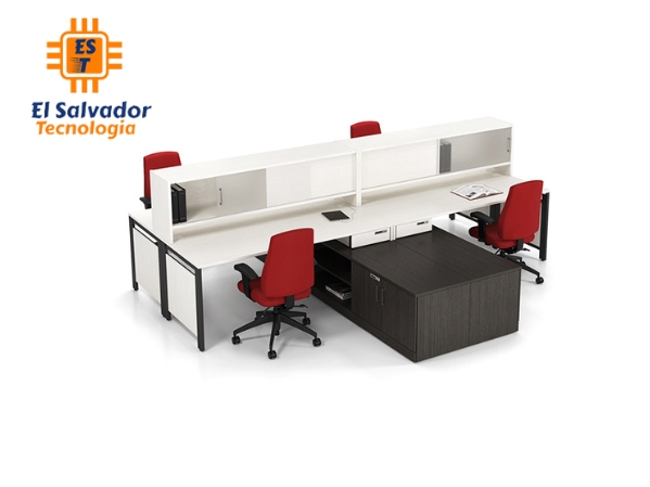 Modulo de Trabajo Zeus Ejecutivo con Archivero y Gabinete Superior MD00032