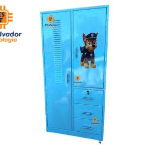 Closet Metalico Junior para Dormitorio con Rodos - Color Azul