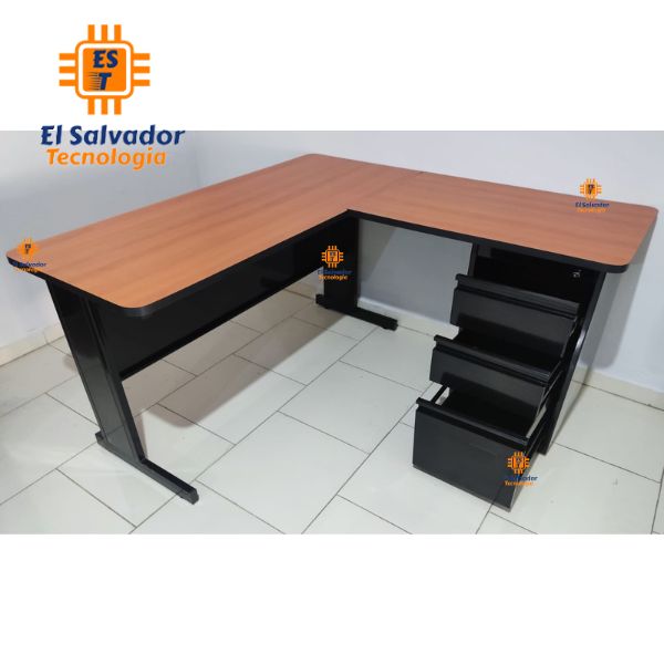 Escritorio ejecutivo superior plano de roble de madera maciza de 60  pulgadas de ancho x 29 pulgadas de profundidad x 30 pulgadas de alto con  cajones y