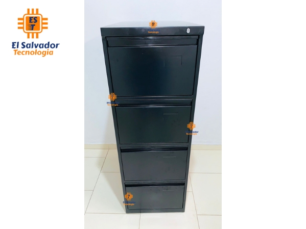 Archivo Metálico de 4 Gavetas - Exclusivo - Negro - 1.35 Altura x 0.48 Ancho x 0.70 Fondo