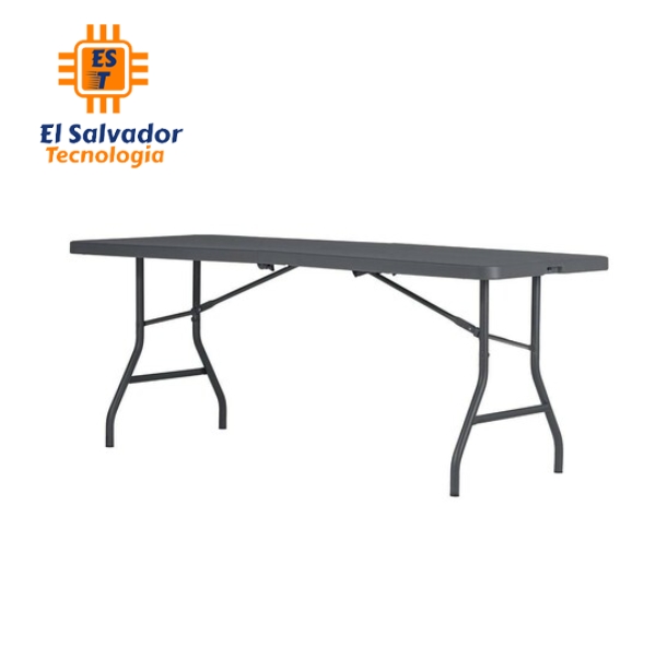Mesa Plegable metal-plastico gris sharptable de 183x74cm FRD-039