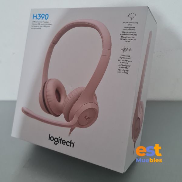 Auriculares Logitech - en oreja - H390 Rosa - 981-001280