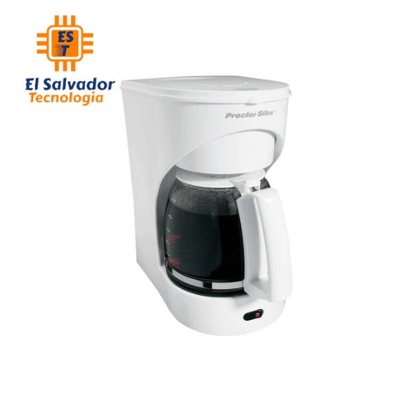 Cafetera eléctrica - 12 tazas - plastico blanco con jarra de vidrio PROCTOR  SILEX - FRD-143